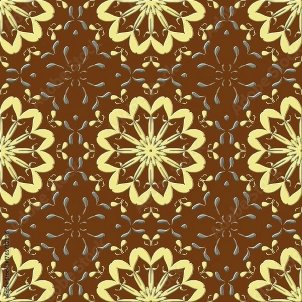 Obraz Background design: fabric patterns, geometric patterns, vintage patterns, floral fabric patterns