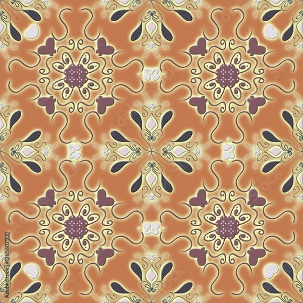 Obraz Background design: fabric patterns, geometric patterns, vintage patterns, floral fabric patterns