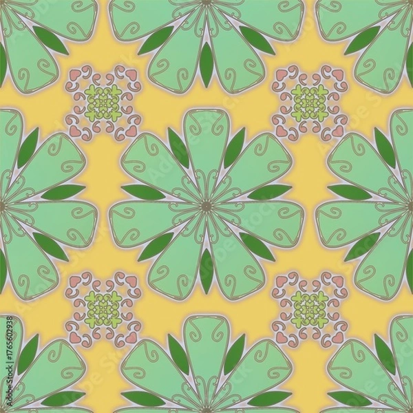 Obraz Background design: fabric patterns, geometric patterns, vintage patterns, floral fabric patterns