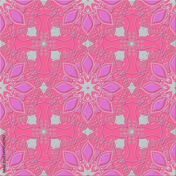 Obraz Background design: fabric patterns, geometric patterns, vintage patterns, floral fabric patterns