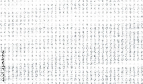 Obraz Futuristic Binary Matrix with Data Decryption Algorithm Concept in Technology and Hacker Coding Design, 0 and 1 Numbers for Cybersecurity