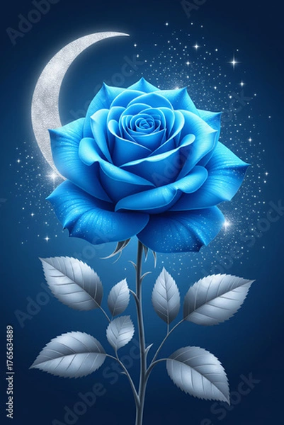 Obraz rose on blue background