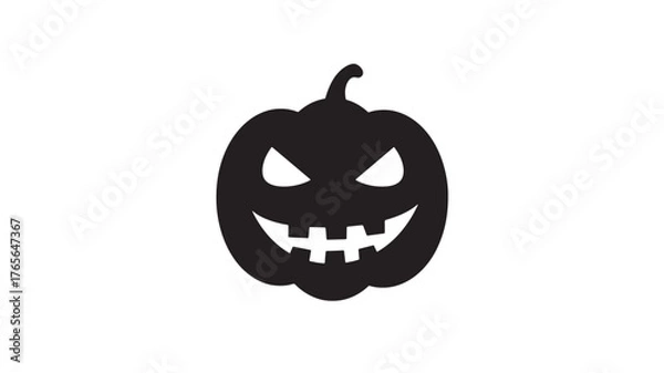 Obraz Halloween pumpkin icon spooky vector silhouette isolated on white background