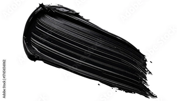 Fototapeta textured abstract black paint stroke isolated on transparent background, png