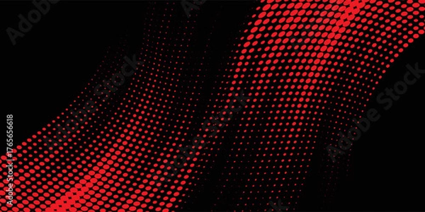 Obraz Abstract speed line style blue halftone banner design template. Red and blue halftone dot pattern with grunge texture. Sporty style white and black dot pop art comic.