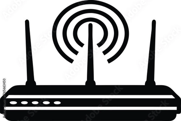 Fototapeta Network Router Vector Illustration Symbolizing Modern Wireless Internet Device and Connectivity