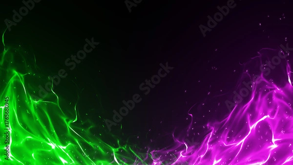 Obraz 緑とピンクの対立する炎のエフェクト背景