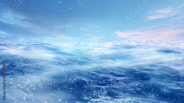 Fototapeta Serene Blue Ocean Surface with Sparkles