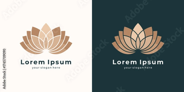 Obraz Elegant lotus flower logo design, minimalist flower symbol