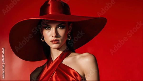 Obraz Structured dress and intense expression create impact.