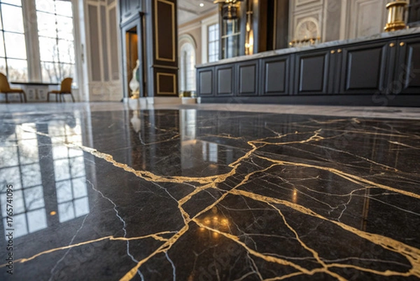 Obraz Elegant Interior Design Luxury Marble Flooring and Modern Architecture