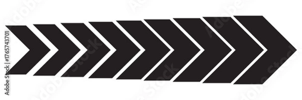 Obraz Arrow moving dynamic symbols. Road lines arrow zigzag chevron speeds flat style.