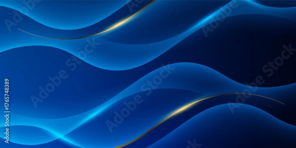 Fototapeta blue abstract background with luxury golden elements vector illustration