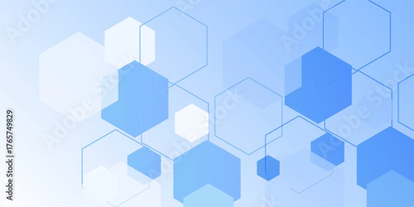 Fototapeta Abstract modern blue banner background design with health icons and symbols.Template design with concept and idea for healthcare technology,