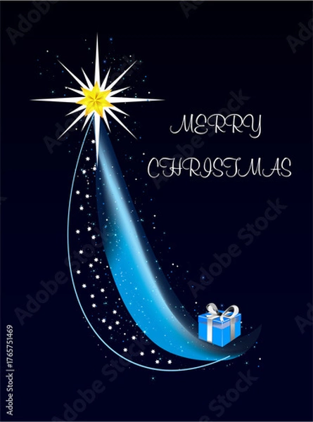 Fototapeta composition with a star and inscription for Christmas
