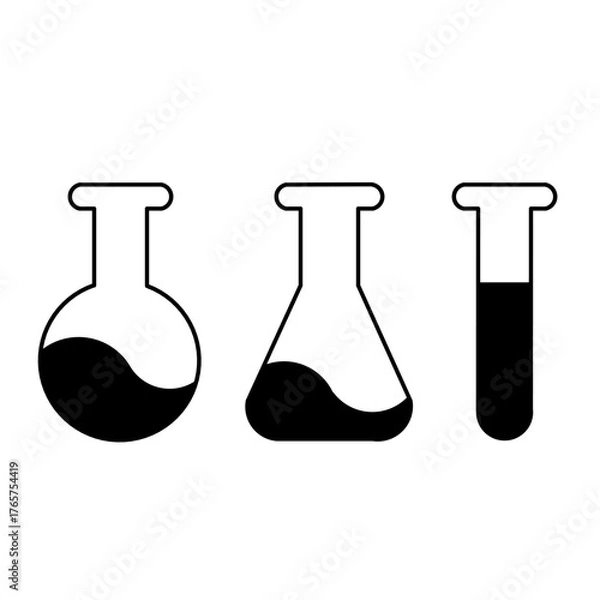 Obraz chemical bottle set icon isolated on white background