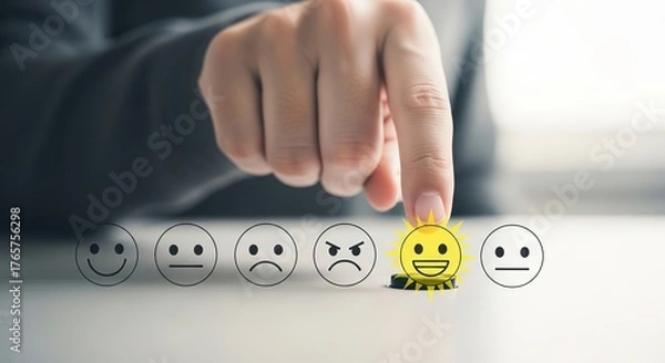 Fototapeta Customer Satisfaction Rating With Smiley Face