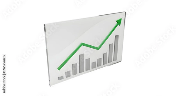 Fototapeta 3d icon of growth chart isolated on transparent background