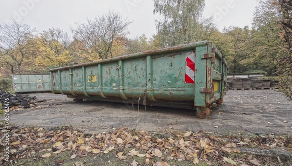 Obraz grüner Abrollcontainer