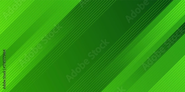 Fototapeta Abstract green sporty background template vector with shiny lines and lights. Green background with strong pattern design.Eps10
