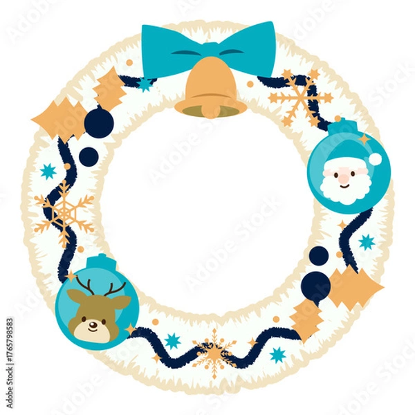 Fototapeta クリスマスリースのイラスト