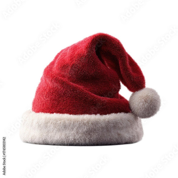 Obraz A red santa hat with a white pom pom on top