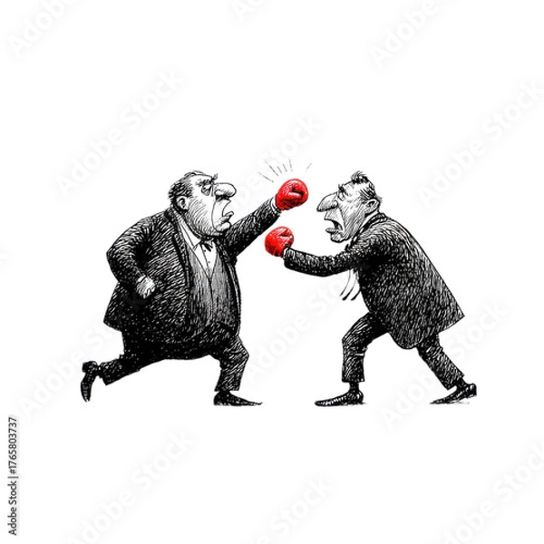 Obraz Two men are fighting in a boxing ring