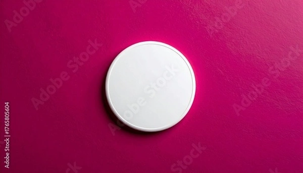 Obraz White Circular Podium on Vibrant Magenta Background.