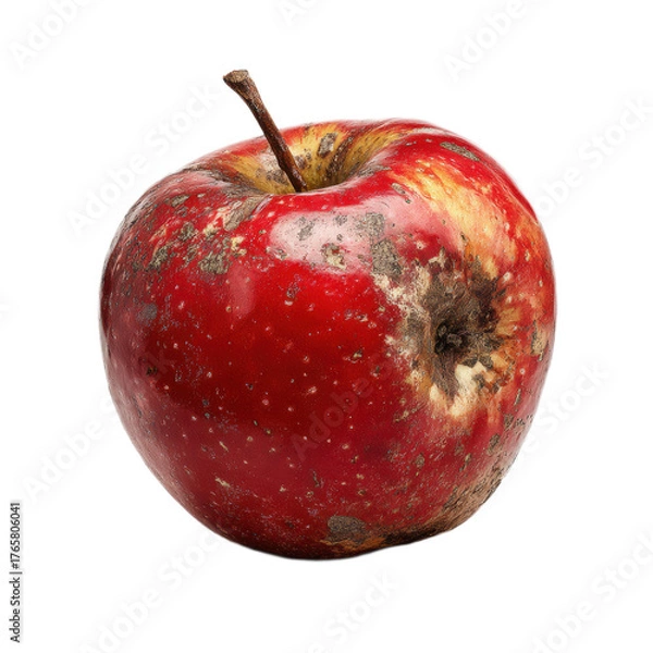 Obraz A rotten apple with a brown stem
