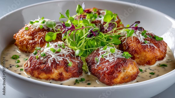 Obraz fried chicken with vegetables