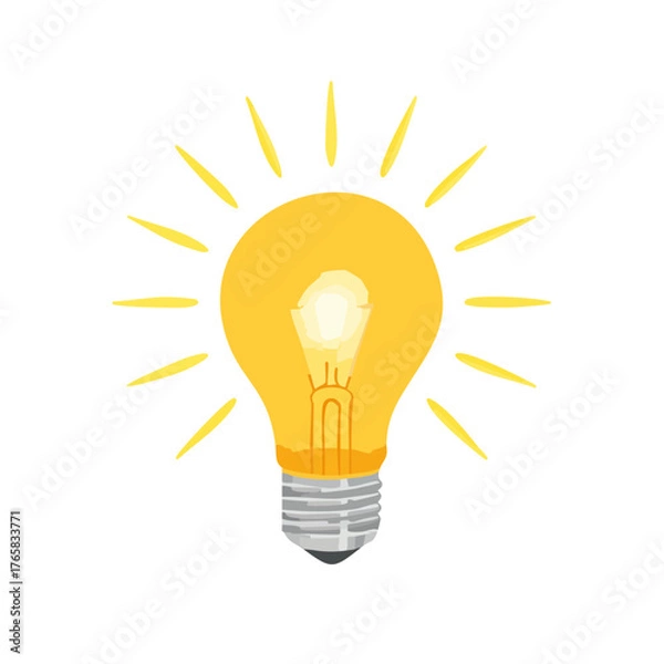 Fototapeta glowing light bulb vector illustrations representing ideas, innovation, and creativity. Perfect for concept design, technology, business presentations, startup visuals, and educational projects.