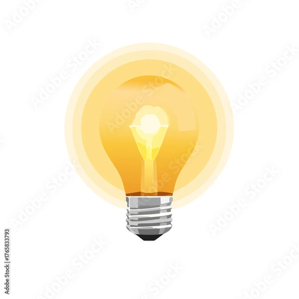 Fototapeta glowing light bulb vector illustrations representing ideas, innovation, and creativity. Perfect for concept design, technology, business presentations, startup visuals, and educational projects.