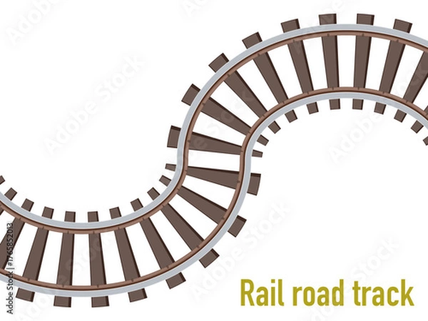 Fototapeta デフォルメされた線路のイラスト素材