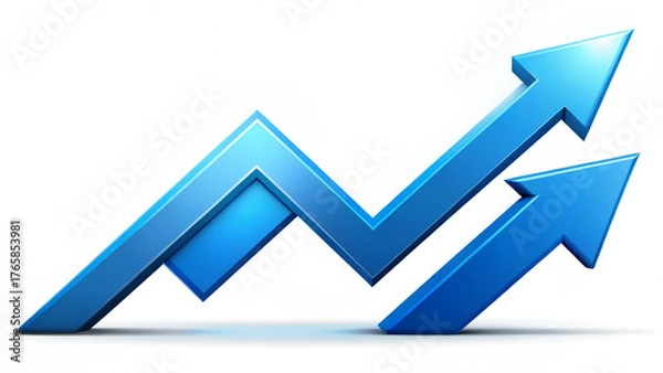 Obraz Blue ascending arrow graphic