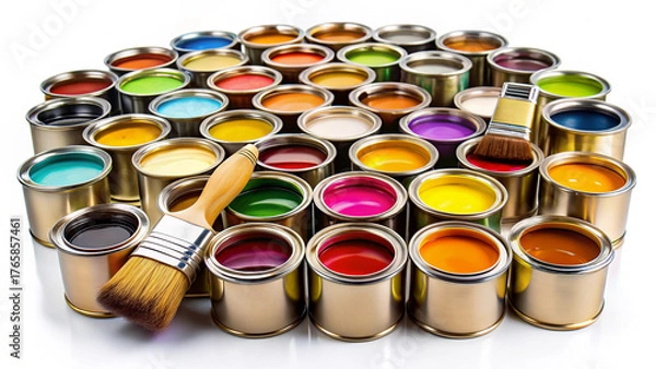 Obraz A Palette of Vibrant Hues Ready to Be Unleashed, Awaiting the Artist's Touch, Creating a Symphony of Color