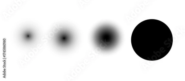 Fototapeta A shiny black and white dot concept is a round brush template pattern