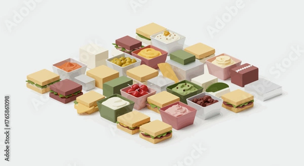 Fototapeta Visualizing Refined Strategy: Premium Minimalist Flat Design Element for Corporate Data Clarity