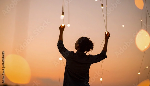 Obraz データの糸を掴む人