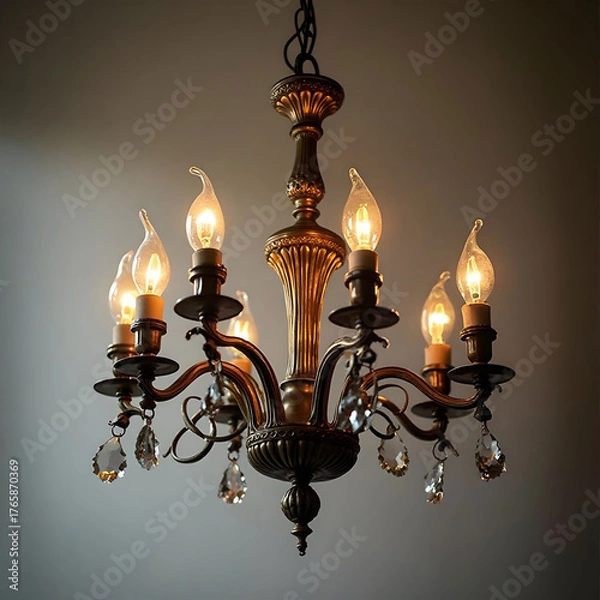 Fototapeta Close up the picture of the unrealistic hanging chandelier