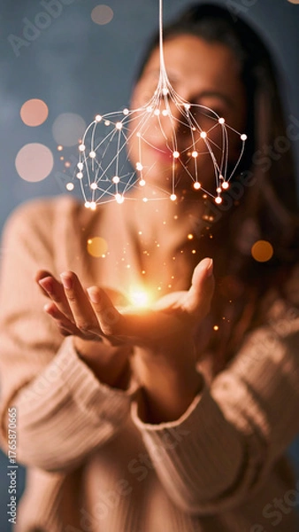 Obraz データの糸を掴む人