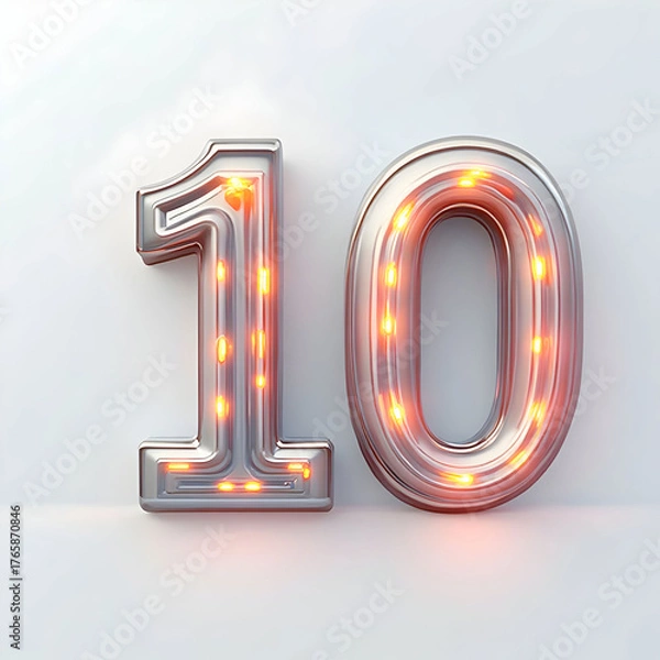Fototapeta Number 100 3d rendered image with transparent background vector illustration