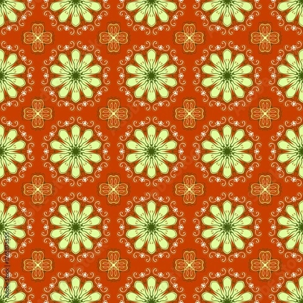 Obraz Background design: fabric patterns, geometric patterns, vintage patterns, floral fabric patterns