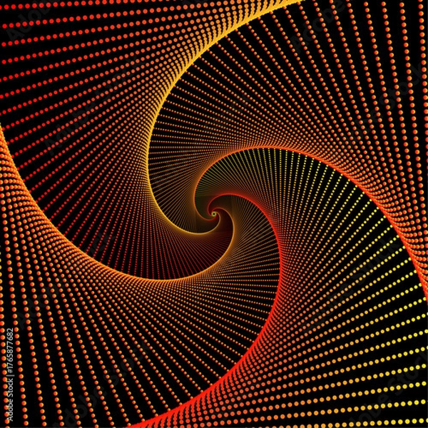 Obraz Yellow,orange,red gradient dotted spiral vortex wallpaper background