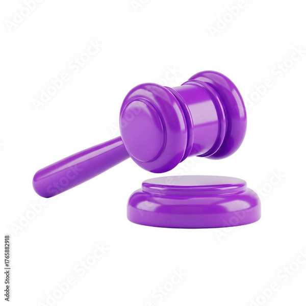 Fototapeta Purple Gavel with Transparent Background