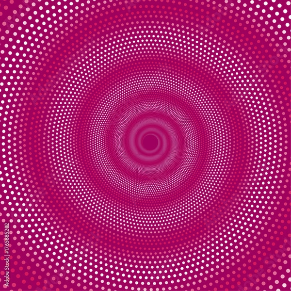 Obraz Pink and white dotted spiral vortex background