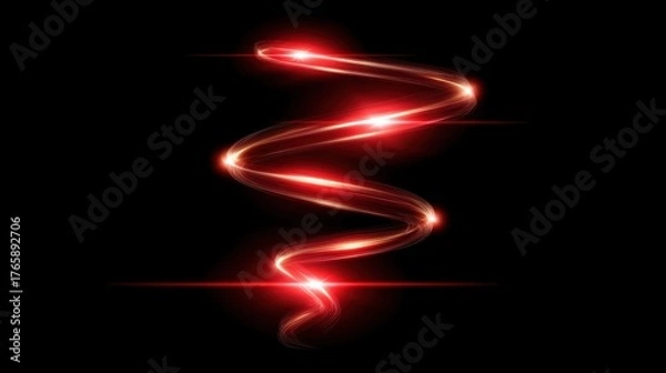 Fototapeta Red spiral on black background vibrant red spiral pattern against dark black backdrop creating striking abstract visual