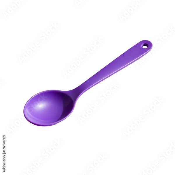 Obraz Vibrant Purple Spoon Isolated on White Background for Kitchen Use