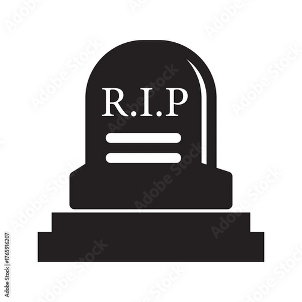 Fototapeta tombstone icon vector design template