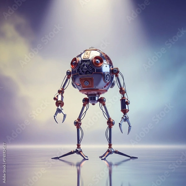 Fototapeta Abstract Robot Figure on Stage