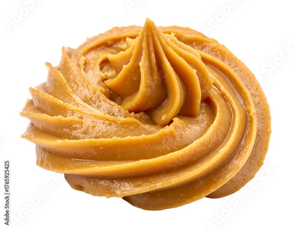 Obraz Swirled peanut butter cookie isolated on transparent background